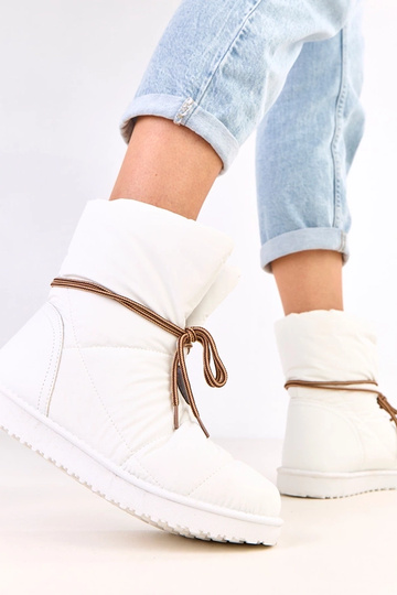 Białe śniegowce damskie z... 2