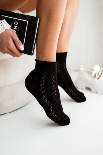 Women's Openwork Black Socks