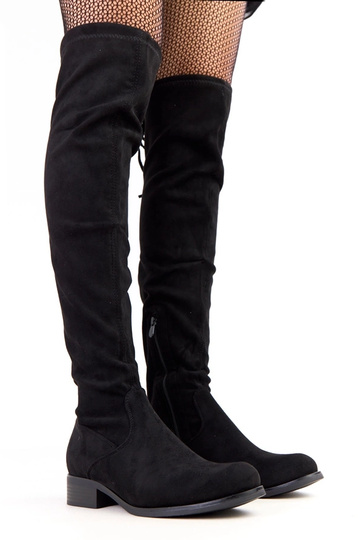 Czarne długie kozaki na...