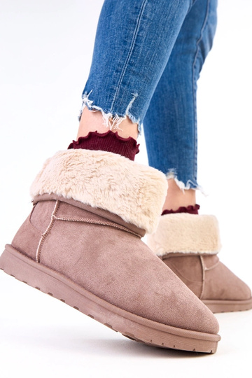 Brązowe śniegowce z...