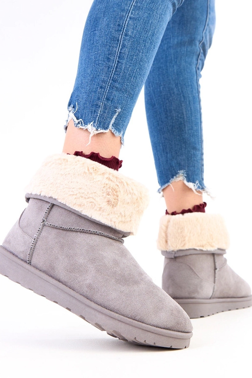 Szare śniegowce z futerkiem na...