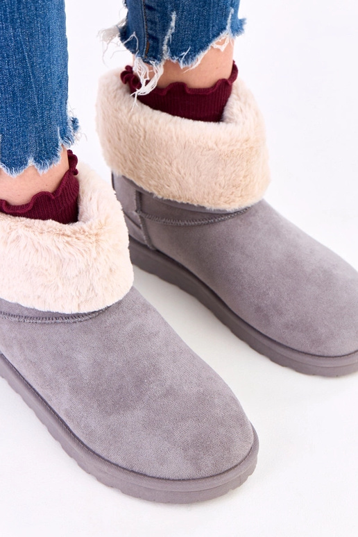 Szare śniegowce z futerkiem na...