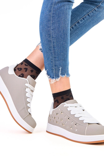 Szare sneakersy na platformie z nitami Adelis 2