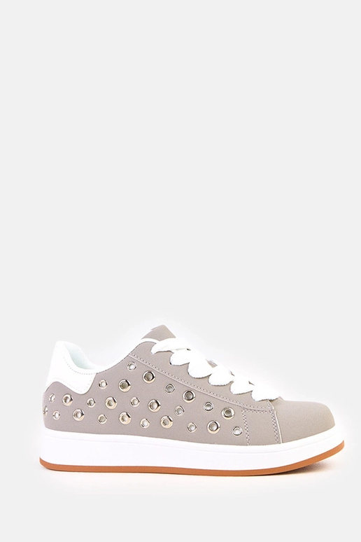 Szare sneakersy na platformie z...