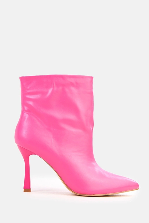 Różowe botki wsuwane z ekoskóry na...