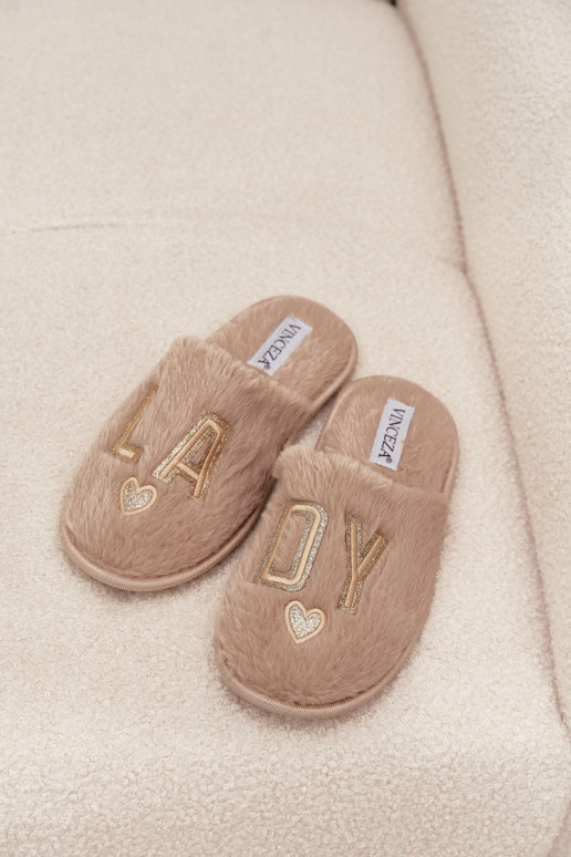 Kapcie DamskiewithFuterkiem LADY Vinceza 19958 Beżowe