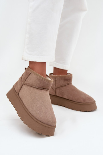 Women's Snow Boots On Platform Dark Beige Celyra 2