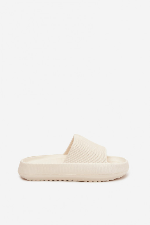 Women's Platform Slides with Cutout Ecru Ameira