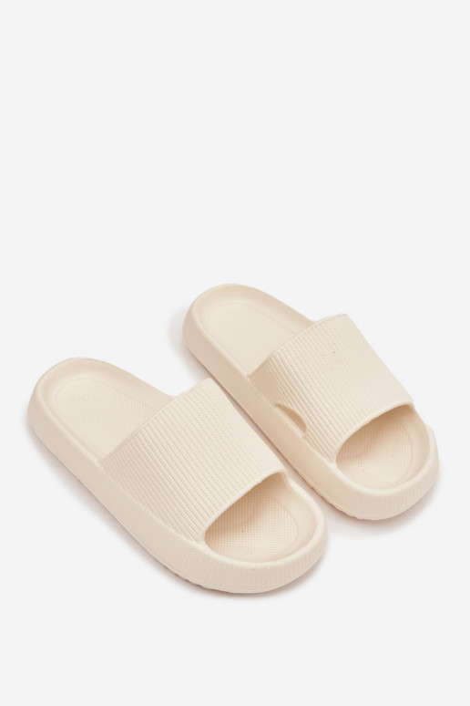 Women's Platform Slides with Cutout Ecru Ameira