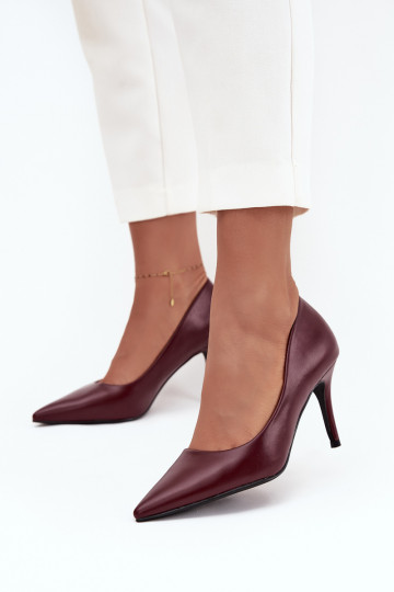 Women's high heels made of eco leather Bordeaux Sivana