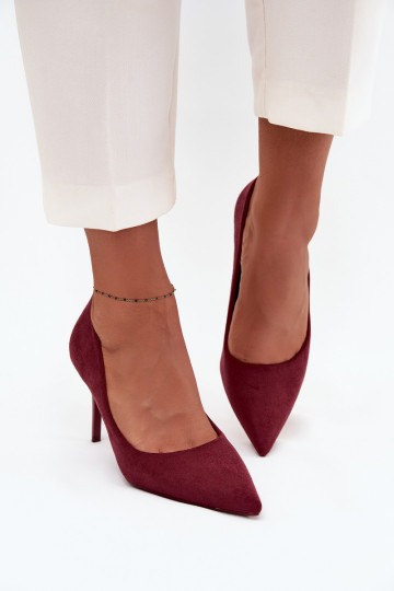 Women's High Heels Made of Eco Suede Bordeaux Elvessa
