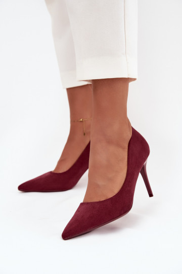 Women's High Heels Made of Eco Suede Bordeaux Elvessa 2