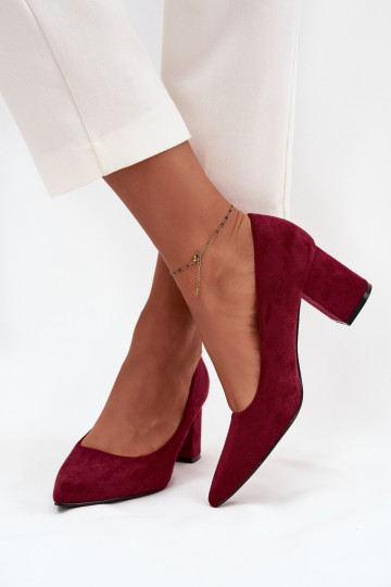 Women's Pumps with Pointed Toes on Block Heel Bordeaux Pavira 2