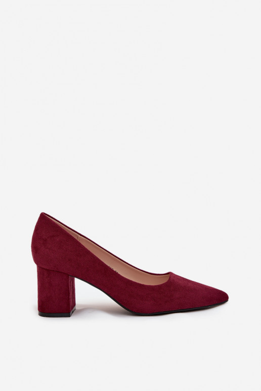 Women's Pumps with Pointed Toes on Block Heel Bordeaux Pavira