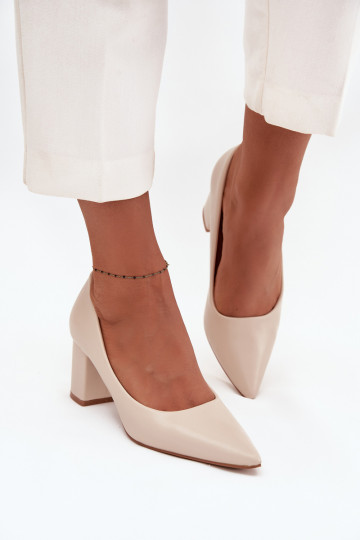Wedge heel shoes with pointed toes light beige Ryvessa