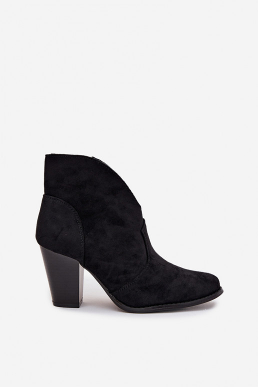 Women's block heel ankle boots made of eco suede black Elvirae Women's block heel ankle boots made of eco suede black Elvirae