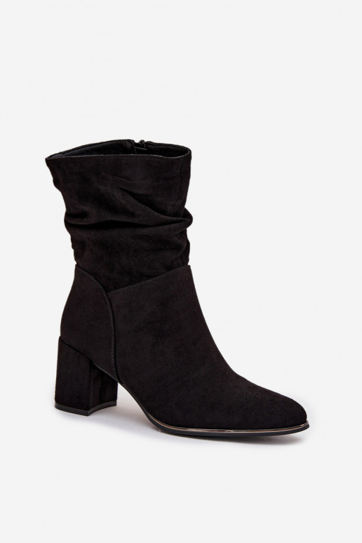Women's ankle boots with gathering on wooden heel Ivressa