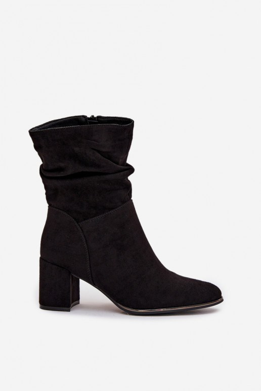 Women's ankle boots with gathering on wooden heel Ivressa