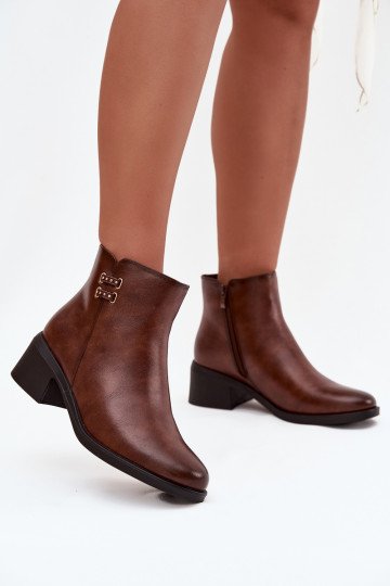 Insulated Women's Block Heel Boots Brown Delmira 2