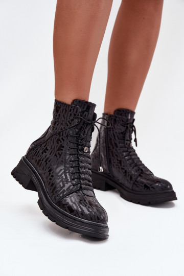 Leather Women's Work Boots Insulated with Zipper Artiker 57C2257 Black 2