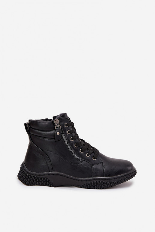 Women's Boots with Warm Lining Made of Eco Leather Black Ulverina