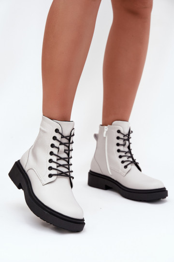 Insulated Women's Leather Boots Sergio Leone BT25248-S White