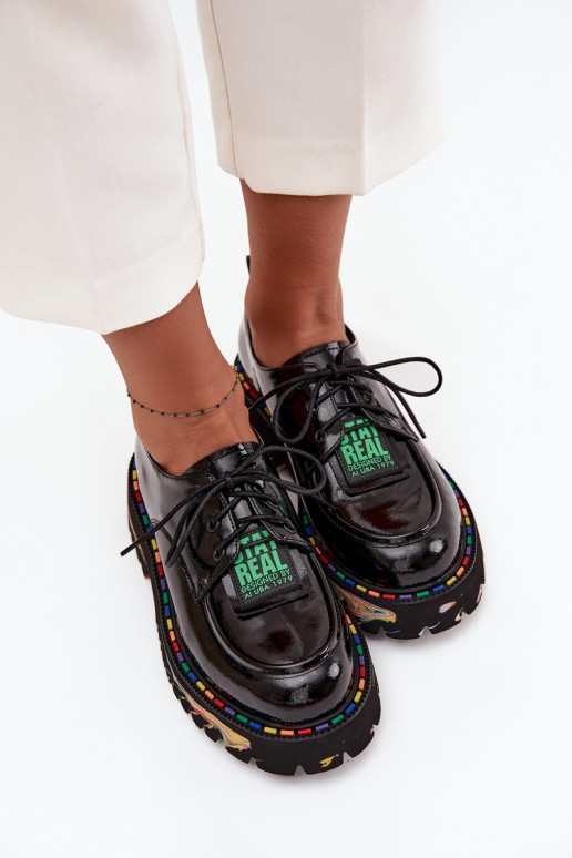 Lakierowane Skórzane Półbuty Damskie Artiker 57C0172 Czarne