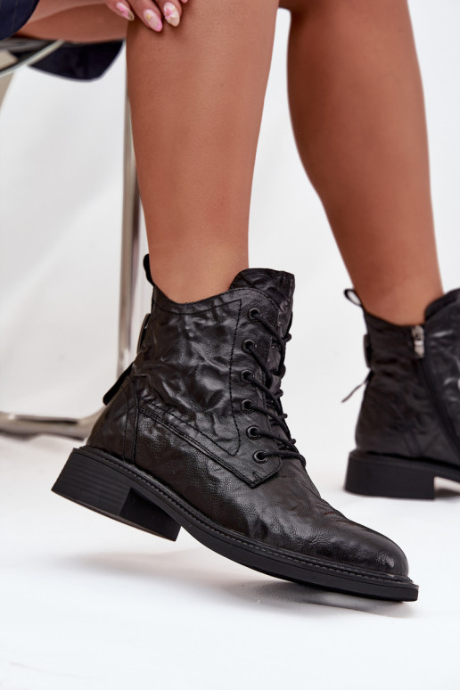 Women's Boots Made of Natural Leather Insulated Artiker 57C1006 Black