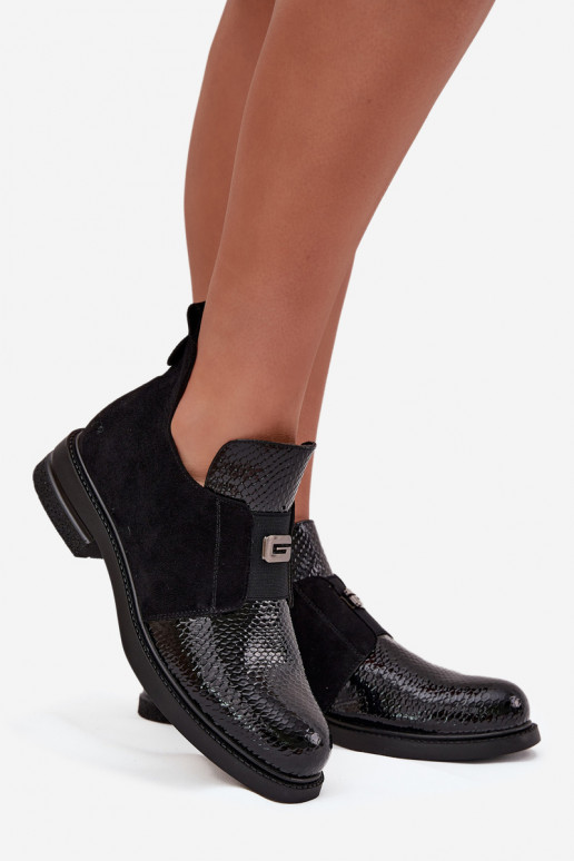 Patent Low Women's Boots Heeled Insulated Vinceza 58560 Black