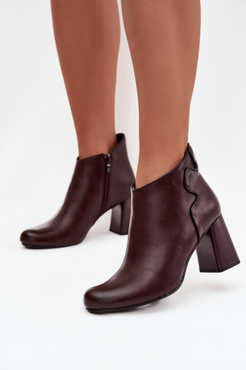 Leather Boots Lined On Heel Bordeaux Ivessara 2