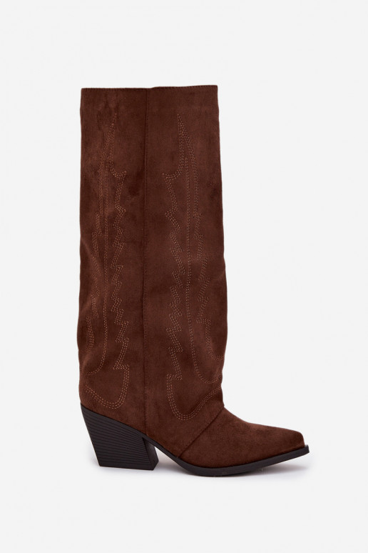Women's Cowboy Boots With Zipper Brown Isalina Women's Cowboy Boots With Zipper Brown Isalina