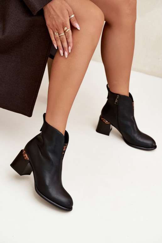 Leather Women's Ankle Boots Vinceza 66811 Black Leather Women's Ankle Boots Vinceza 66811 Black