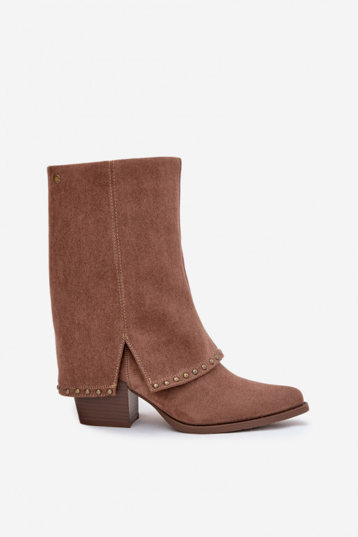 Women's Winter Boots with Turned Shaft Vinceza 16516 Beige