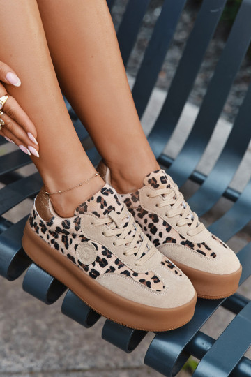 Women's Sneakers on Platform Panther Big Star SS274763 Beige