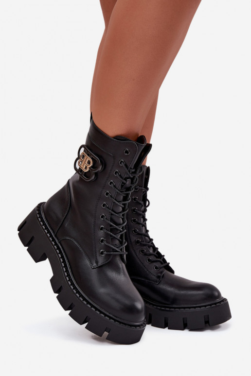 Insulated workery women's shoes with decoration Black Melisse