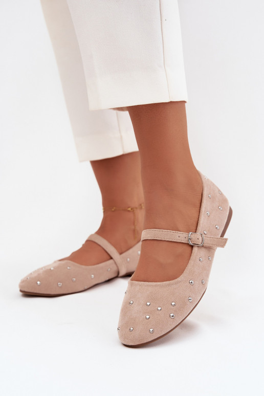 Embellished Women's Ballerinas With Strap Pink Olivisse Embellished Women's Ballerinas With Strap Pink Olivisse
