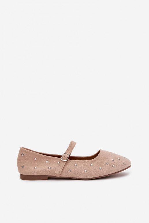 Embellished Women's Ballerinas With Strap Pink Olivisse Embellished Women's Ballerinas With Strap Pink Olivisse