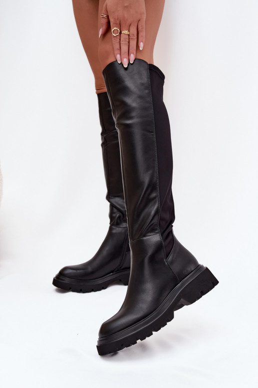 Slip-on Women's Boots Made of Eco Leather Black Sylvina Slip-on Women's Boots Made of Eco Leather Black Sylvina