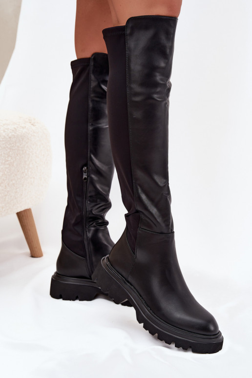 Slip-on Women's Boots Made of Eco Leather Black Sylvina Slip-on Women's Boots Made of Eco Leather Black Sylvina