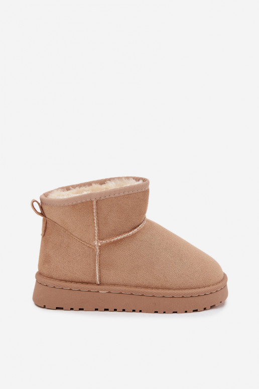 Children's Youth Snow Boots Lined with Fur Beige Mireya