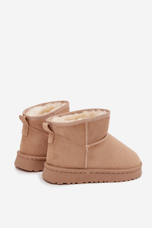 Children's Youth Snow Boots Lined with Fur Beige Mireya