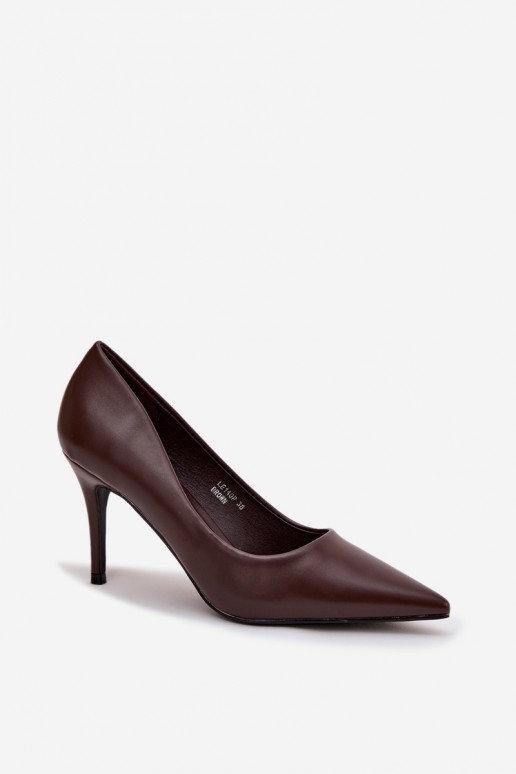 Women's High Heels Made of Eco Leather Chocolate Sivana Women's High Heels Made of Eco Leather Chocolate Sivana