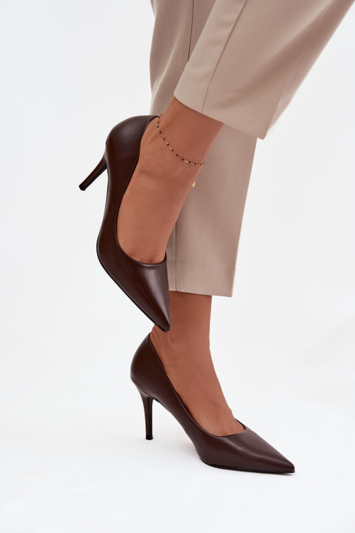 Women's High Heels Made of Eco Leather Chocolate Sivana Women's High Heels Made of Eco Leather Chocolate Sivana