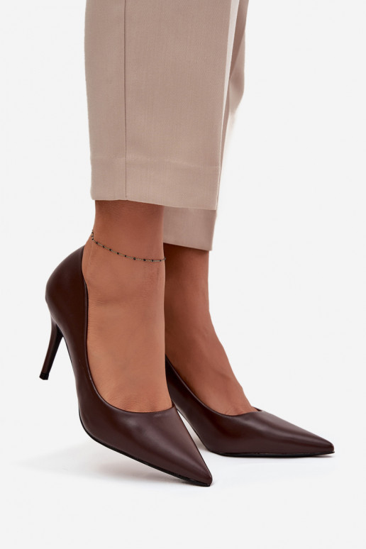 Women's High Heels Made of Eco Leather Chocolate Sivana Women's High Heels Made of Eco Leather Chocolate Sivana