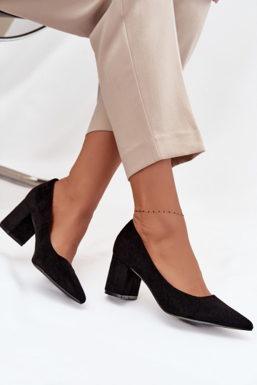 Women's Pumps with Pointed Toes on Heel Black Pavira