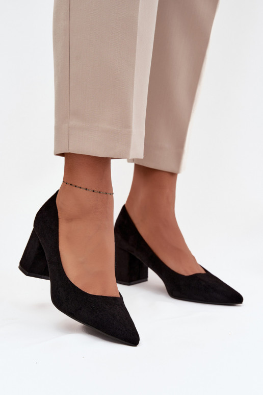 Women's Pumps with Pointed Toes on Heel Black Pavira Women's Pumps with Pointed Toes on Heel Black Pavira