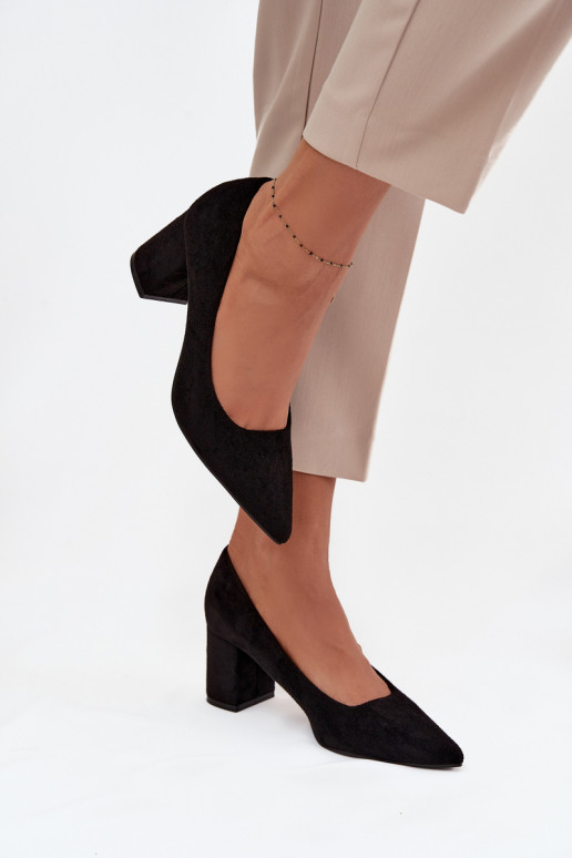Women's Pumps with Pointed Toes on Heel Black Pavira Women's Pumps with Pointed Toes on Heel Black Pavira