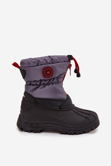 Kids Snow Boots with Zip Big Star SS374031 Gray-Black 2