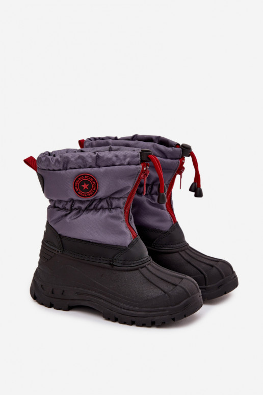 Kids Snow Boots with Zip Big Star SS374031 Gray-Black