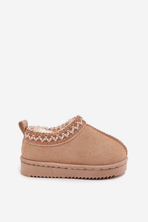 Snow Boots Children's Ankle Boots On Platform Insulated With Fur Beige Vilabria Snow Boots Children's Ankle Boots On Platform Insulated With Fur Beige Vilabria